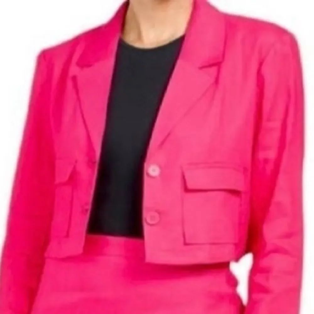 House of Harlow Linen Blend Blazer in Pink NEW Size Medium